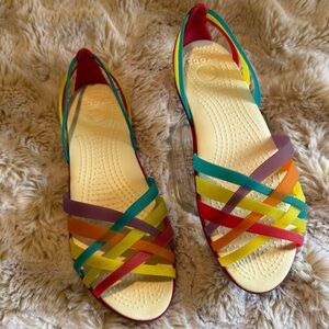 CROCS Multicolor Strappy Flats